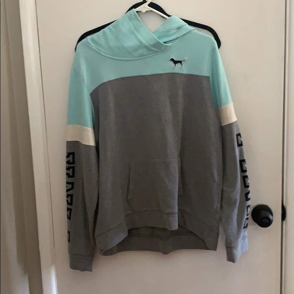 Teal and Grey PINK sweater